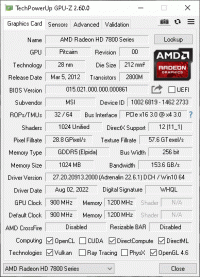 Radeon HD 7850 GPUZ