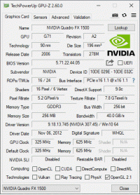 Quadro FX 1500 GPU-Z